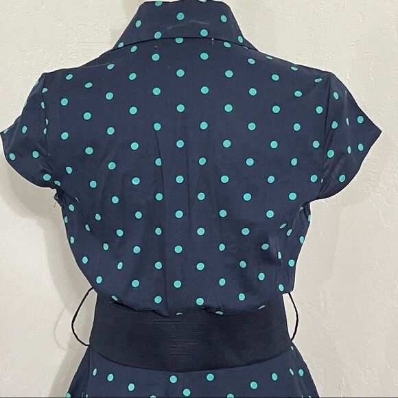 Bailey Blue Juniors Polka Dot Cap Sleeve Dress - Picture 7 of 14